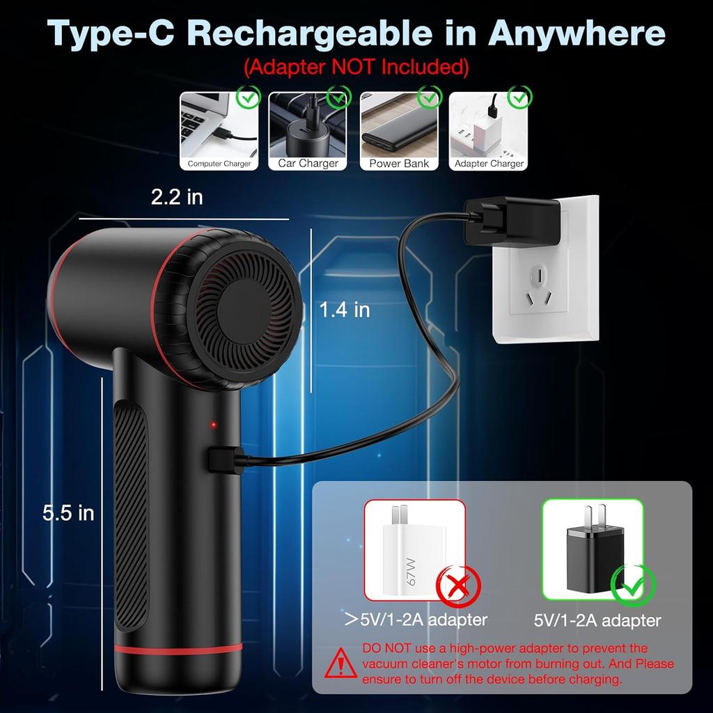 Car Vacuum Cleaner High Power Portable Handheld Wireless Brushless Motor Cleaning Machine Powerful Air Duster for Home Appliance
