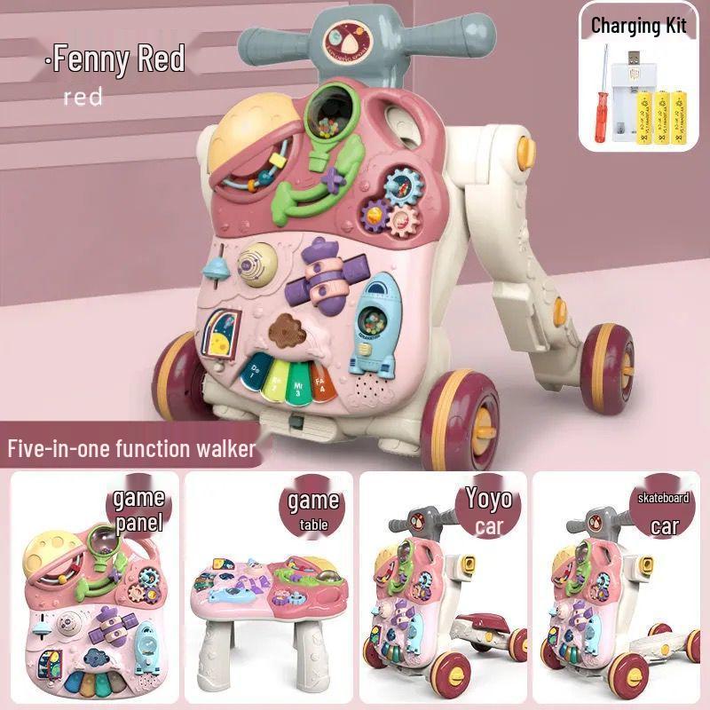 Adjustable 3-in-1 Baby Walker & Pushable Stroller Toy for Ages 0-3