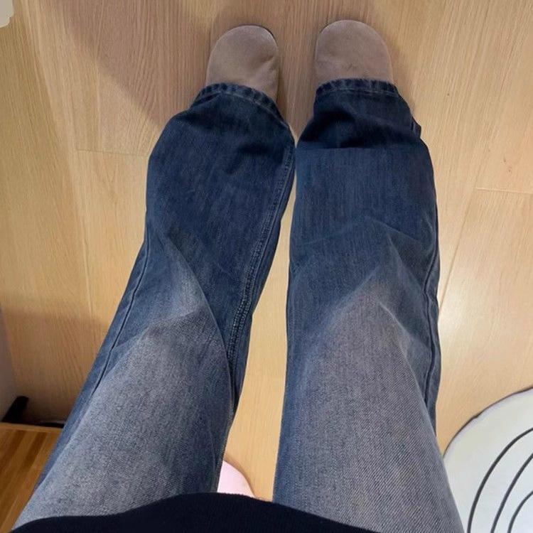 Women's American Retro High-Waisted Wide-Leg Micro-Flare Jeans - Slimming Spring & Autumn Trend