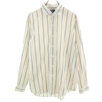 Polo by Ralph Lauren Striped Pattern Long Sleeve Cotton Shirt XL White Men's Used