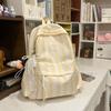 Schoolbag new sweet and cute backpack girls lightweight junior high school student schoolbag striped bow high value backpack