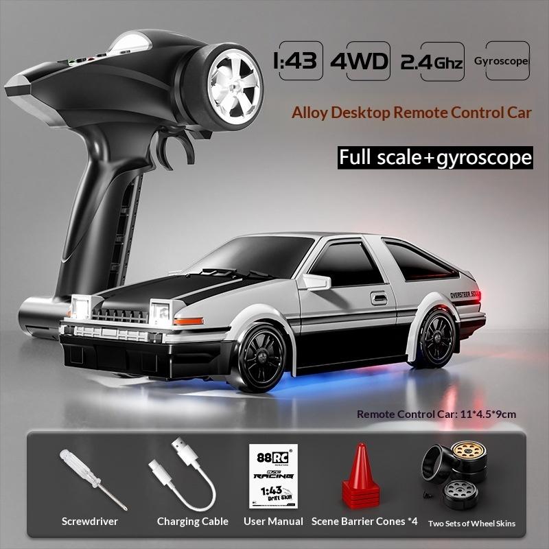 New Product In Stock 1/43 Alloy Drift Car 2.4G Four-Wheel Drive Drift Car Desktop Series Fully Proportional Including Gyroscope
