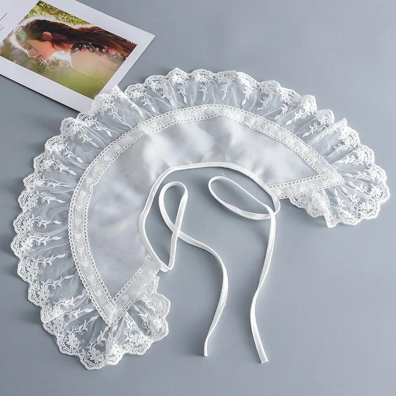 Perfect Match Girls Summer Bowknots Fake Collar For Women Shirt Detachable Collars Lace Lapel Neckwear Shoulder Wraps False Collars