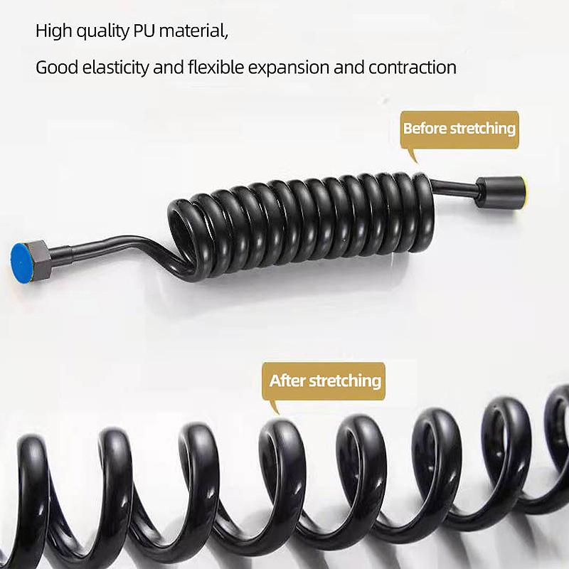 Teleskopschlauch mit Feder 1,5 Meter lang 1/2 Zoll Gewinde Telefonkabel Duschschlauch