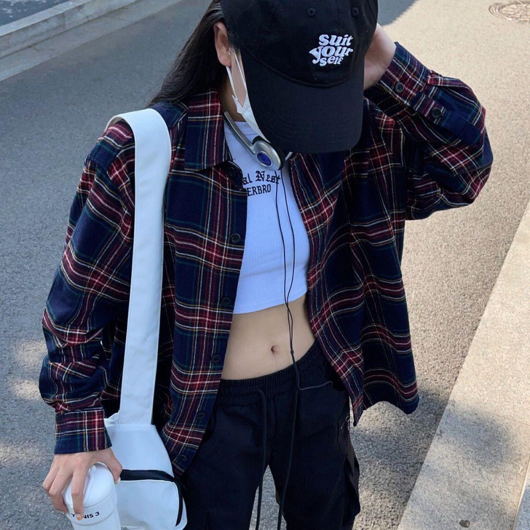 Women s Retro Plaid Loose Fit Long Sleeve Shirt Jacket - Plus Size 2XL