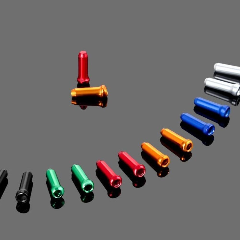50pcs Aluminum Bicycle Cable End Caps Multiple Colors Brake Shift Derailleur Cable Tips Bike Line Core Caps for MTB Road Bike