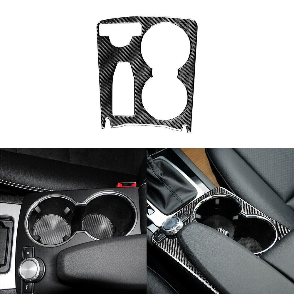 Car Water Cup Holder Frame Cover Real Carbon Fiber Trim For Benz C Class W204