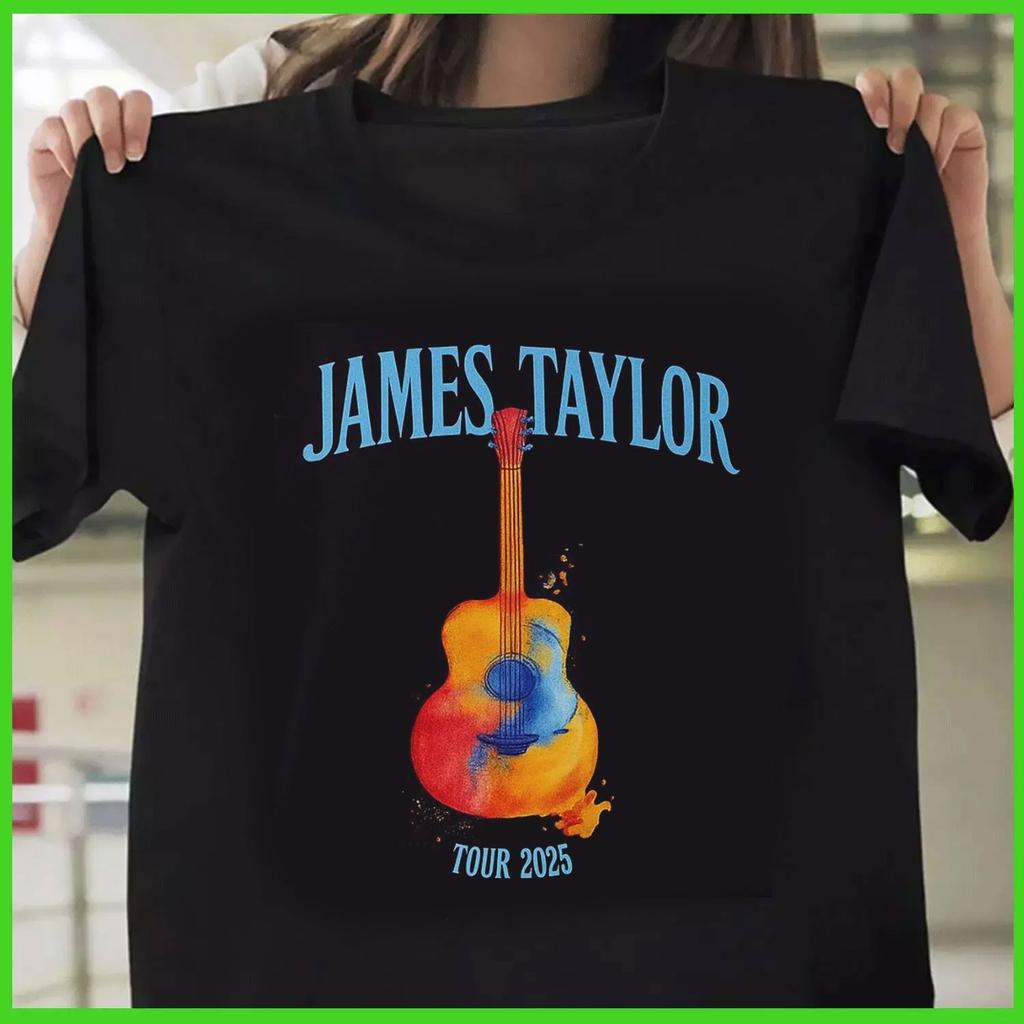 James Taylor Tour 2025 Aquarell Gitarre T-Shirt – Akustische Musik Kunst Nachdruck