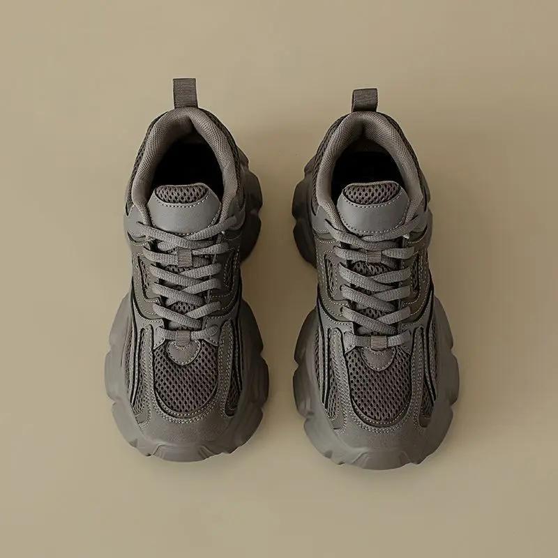 Sneakers High On Platform Mesh Breathable Athletic Shoes for Women Sports Woman Footwear Walking Y2k Fashion Original Sale A H
