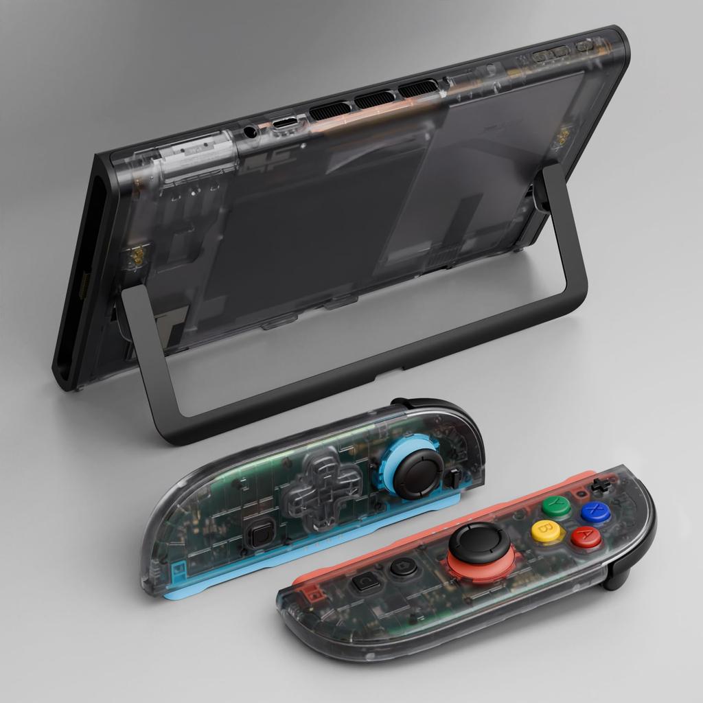 eXtremeRate DIY Replacement Shell Buttons for Nintendo Switch Full Set for Switch 2 Back Controller Housing Buttons Essence Version Slate 2, D-pad