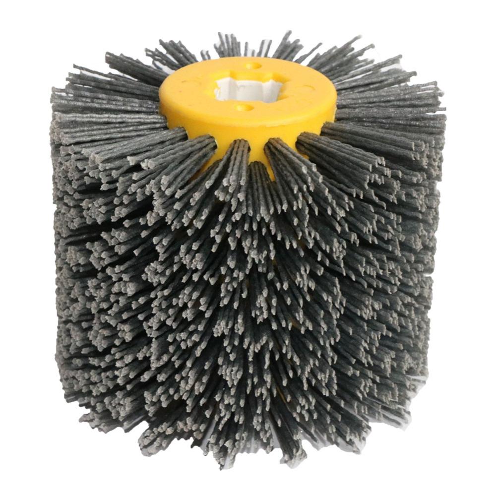 Yutnqin 1pc Deburring Nylon Abrasive Wire Drawing Round Brush Polishing Tool Sisal Horse hair Rotary brush For Furniture Wood