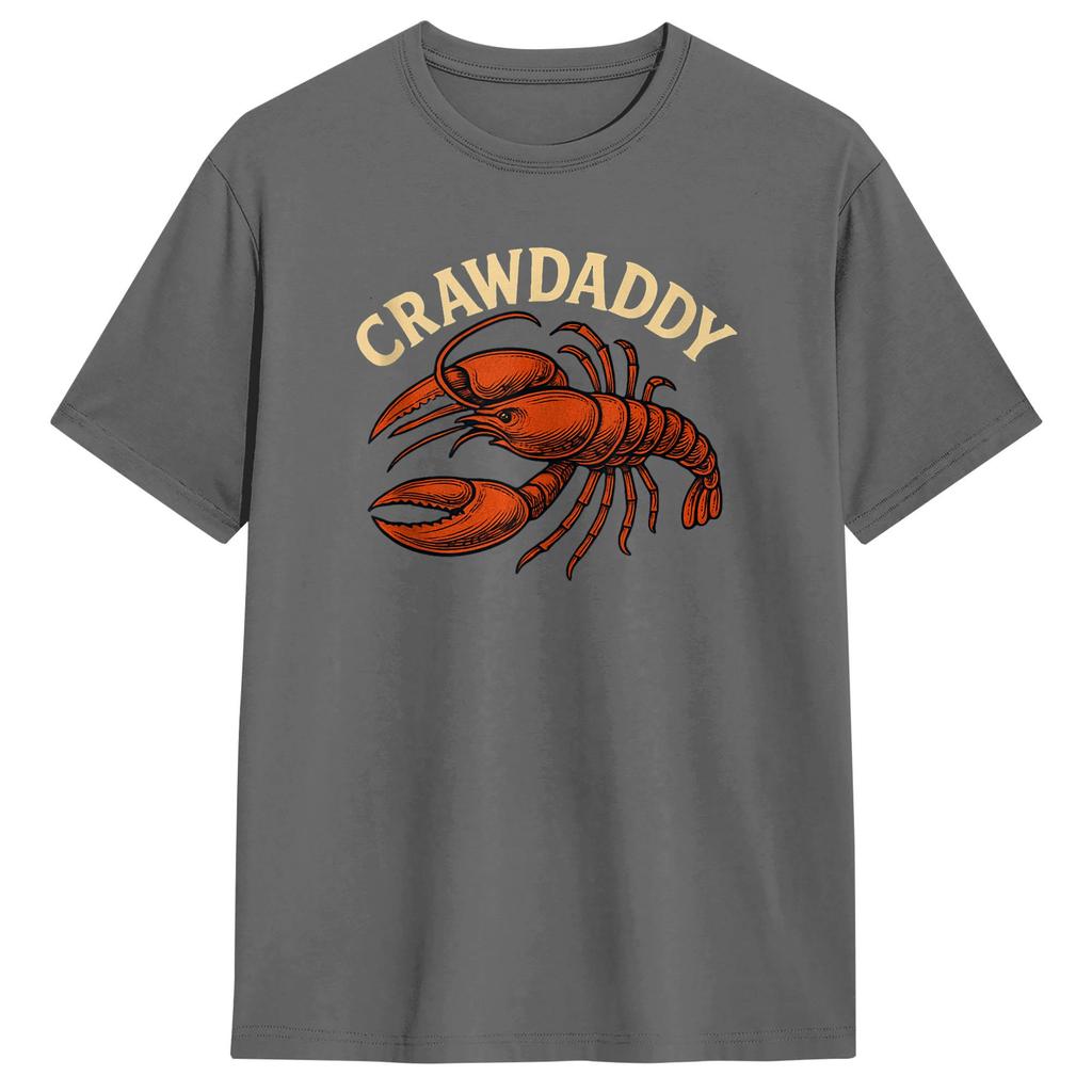 Funny Craw Daddy Crawfish Boil Dad Crawdad Mens T Shirts Novelty Tees Short Sleeve O Neck TShirt Cotton Birthday Gift Clothes