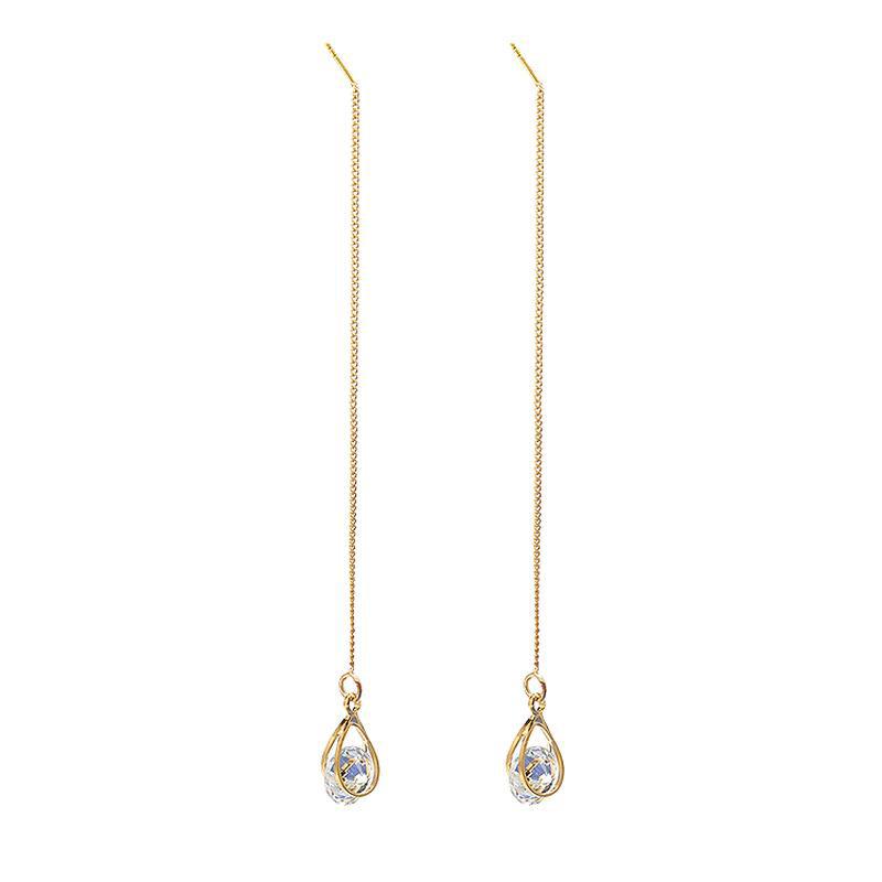 Women's Jewelry Accessories Water Drop Pendant Long Ear Line Earrings