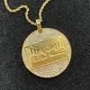 Last Supper Pendant Big Jesus Bling Rhinestone Gold Color Charm Necklace Fashion For Men Father's Day Gift Hip Hop