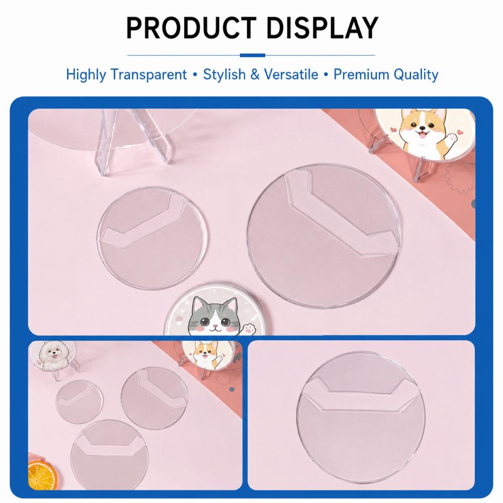 30PCS High-Protection Anime Badge Sleeve Transparent PVC Round Display Cover Anime Badges