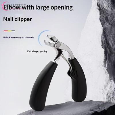 1 peça Cortador de Unhas Resistente Evita Salpicos Cortador Largo para Unhas da Mão Cortador de Unhas Grossas e Duras Lâmina Curva Tesoura de Manicure Ferramenta