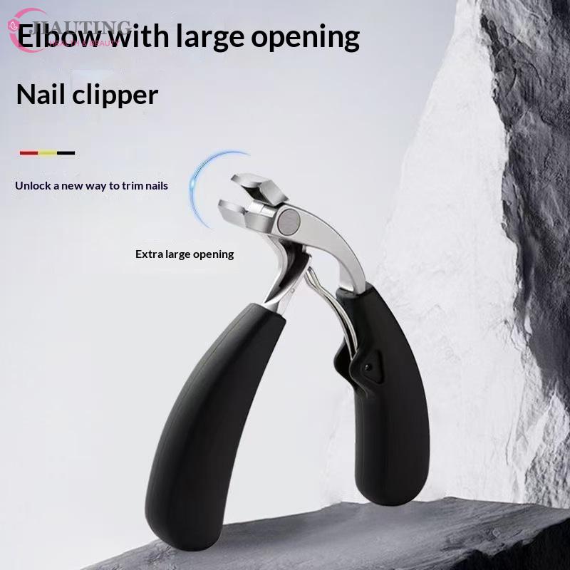1 peça Cortador de Unhas Resistente Evita Salpicos Cortador Largo para Unhas da Mão Cortador de Unhas Grossas e Duras Lâmina Curva Tesoura de Manicure Ferramenta