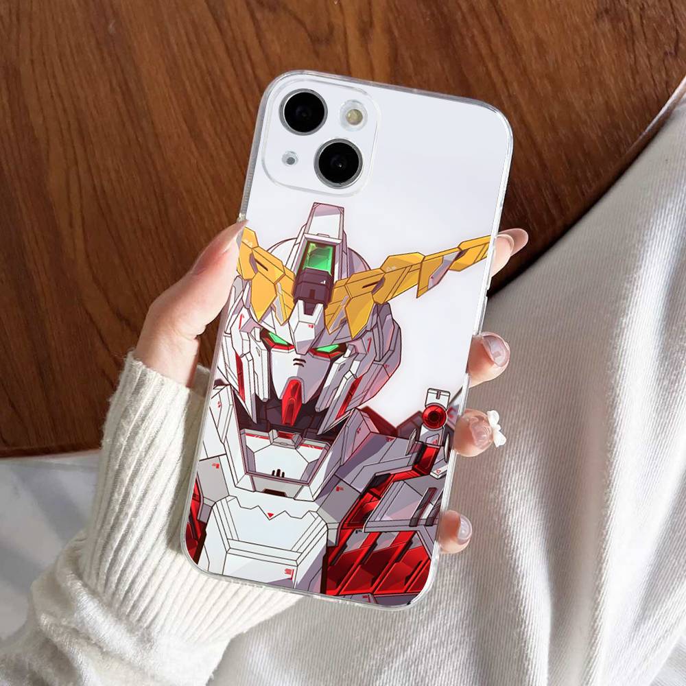 Cartoon G-Gundams Transparent Phone Case For IPhone 16 15 14 13 12 11 Pro Max Plus Soft Cover