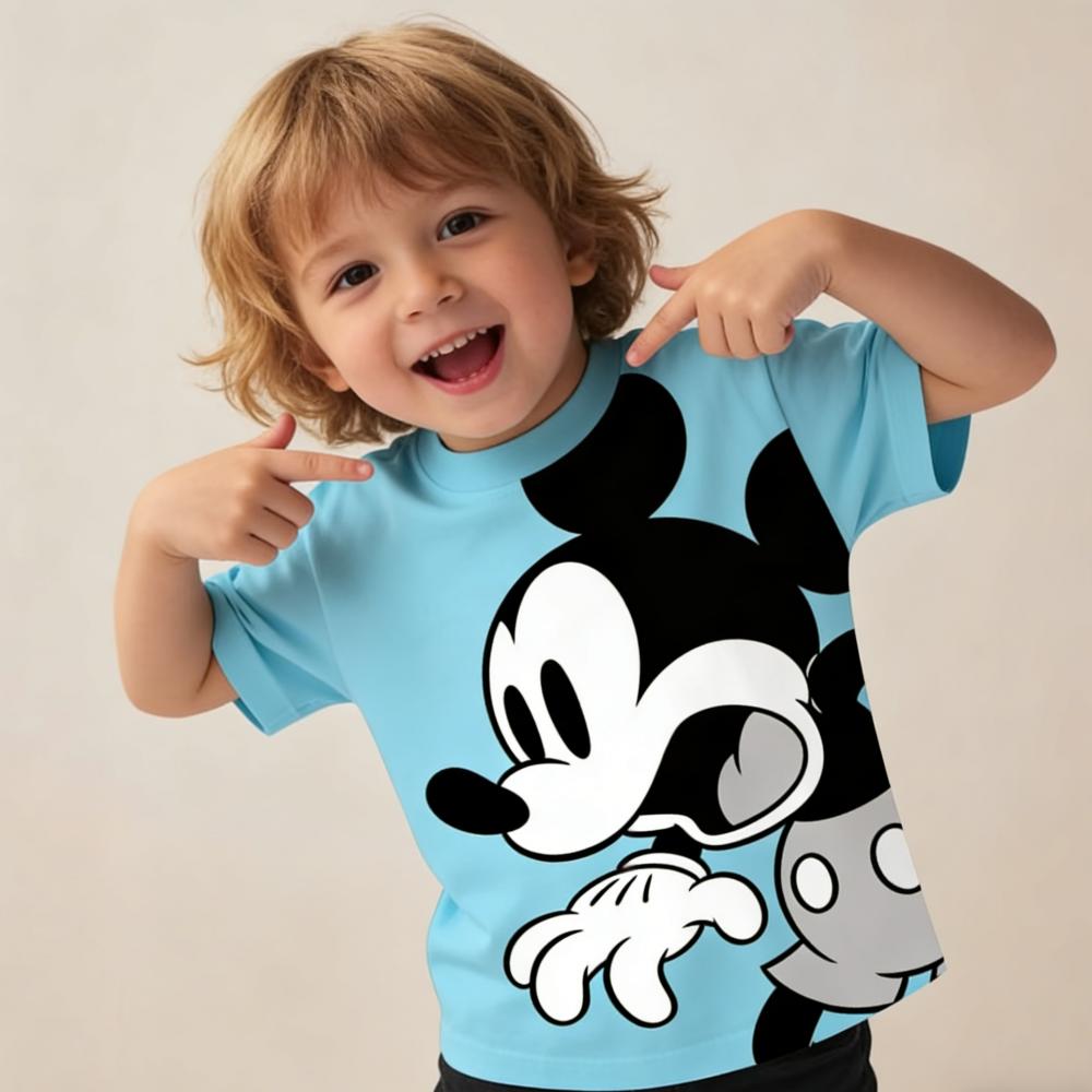 

Children s printed T-shirts, casual cartoon children s fashion short-sleeved T-shirts 160
