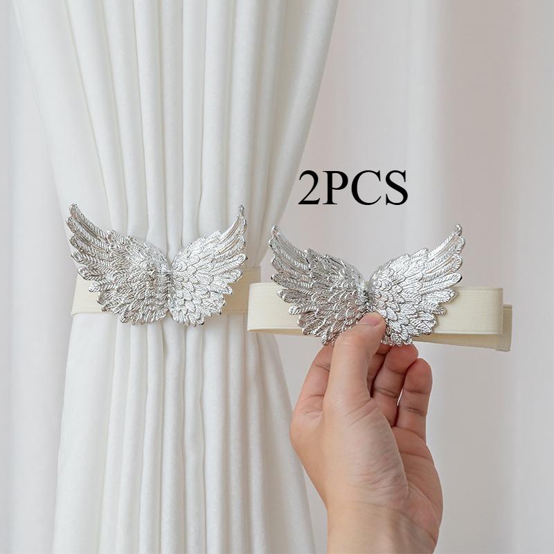 

2PCS.Angel Wing Curtain Tiebacks, Punch-Free Sheer Curtain Holders, Plant Decor Accents, Cute Home Soft Furnishings ONE SIZE FITS MOST&Chemical fiber