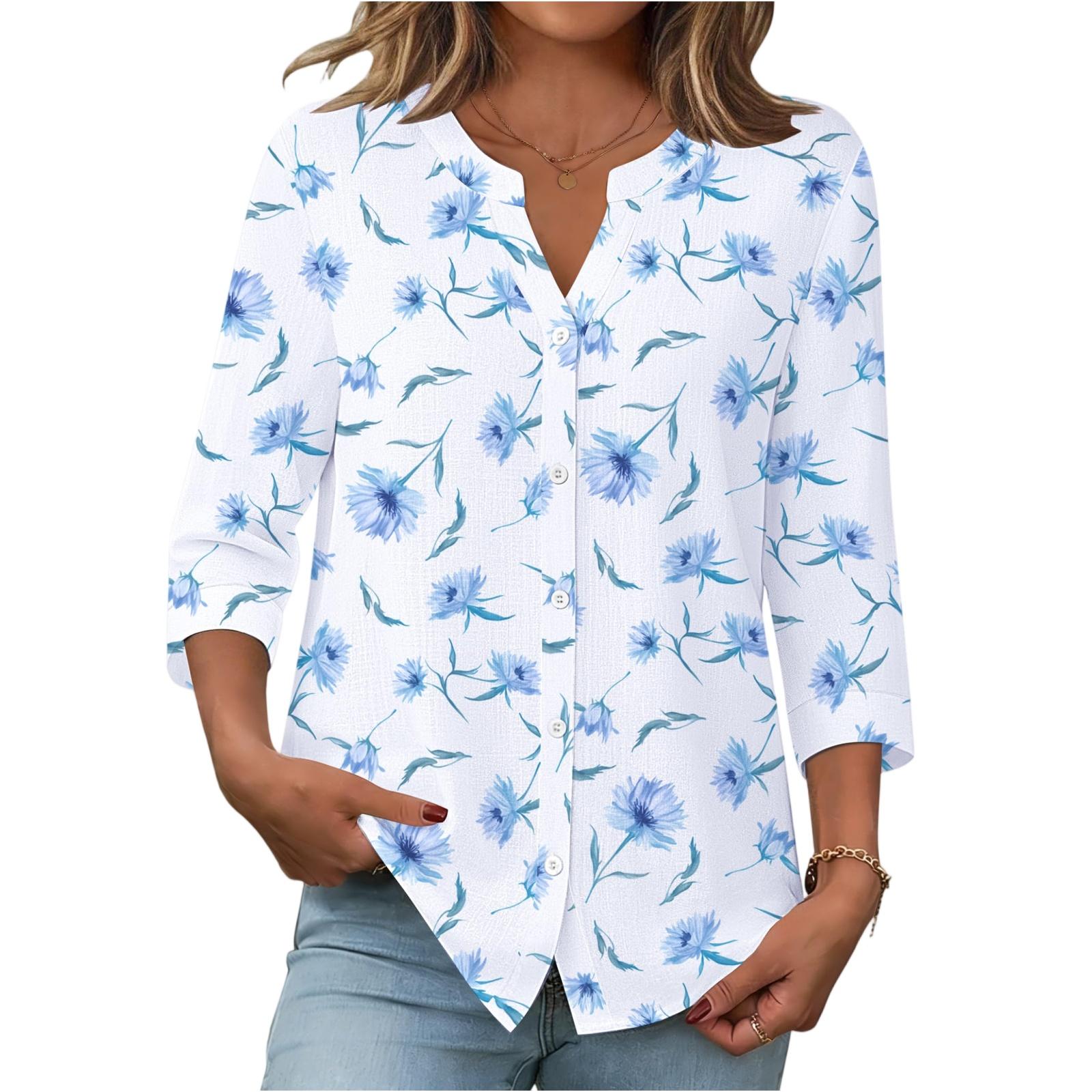 

Women s Fashionable Casual Vintage Printed Blouse S