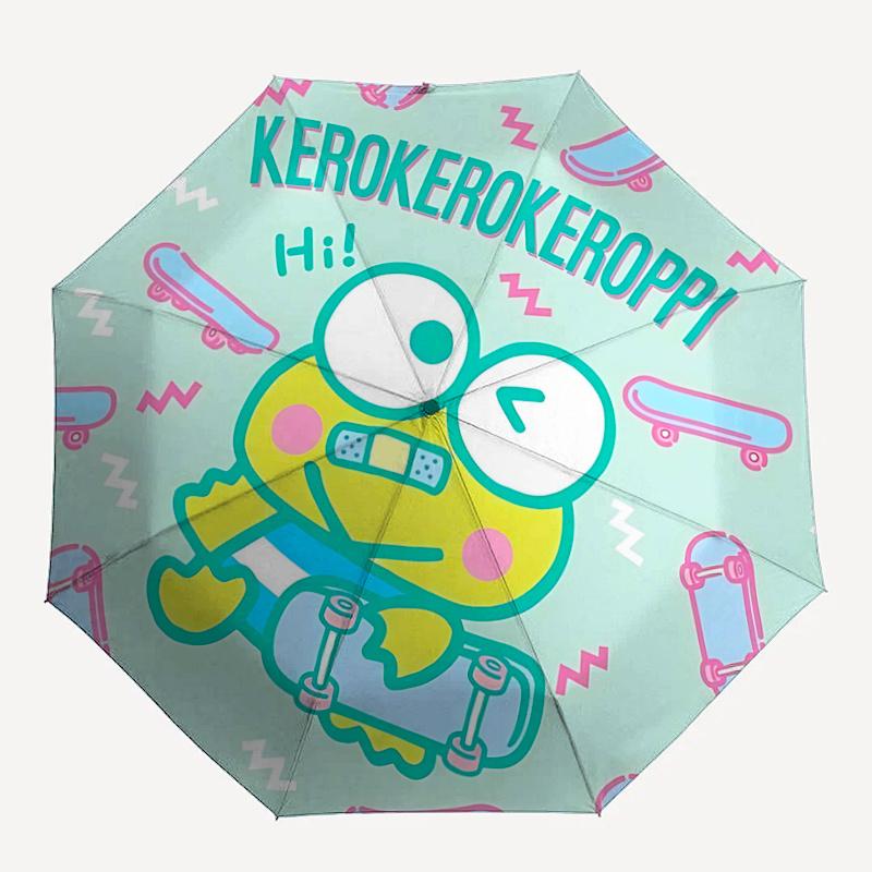 1pc Kero Kero Keroppi Skateboard Umbrella - Automatic Open/Closed, Portable Folding Design, 8-Bone Iron Frame, Outdoor Umbrella, Festival Gift, Suitab