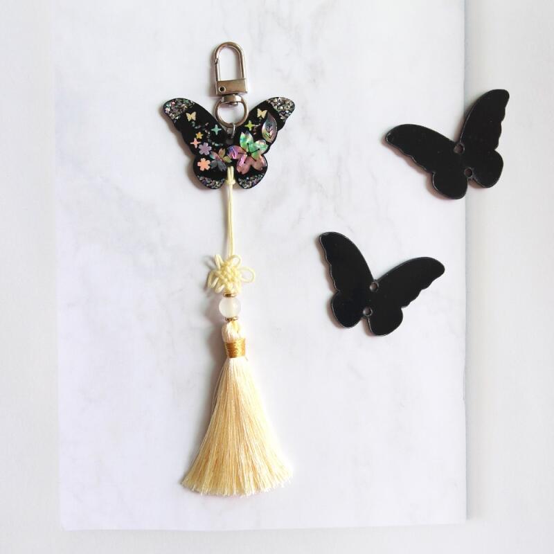 Making a Traditional Tassel Butterfly Mother-of-Pearl (Options 4-5) Norigae Keychain