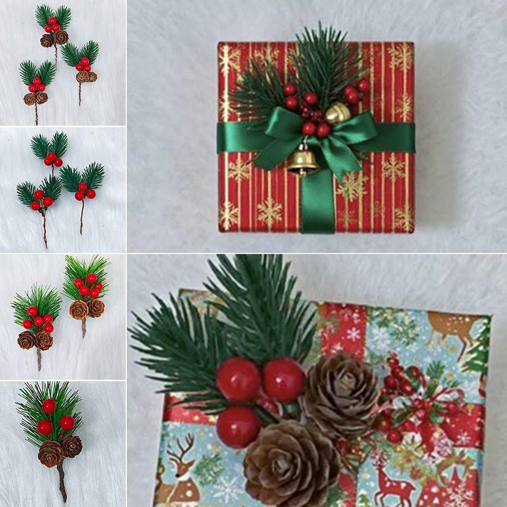10PCS DIY Christmas Ornament Pine Cone Xmas Gift Box Decor Christmas Pine Cone  Party Supplies