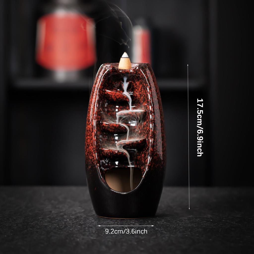 1pc Waterfall Ceramic Incense Holder for Aromatherapy and Home Decor