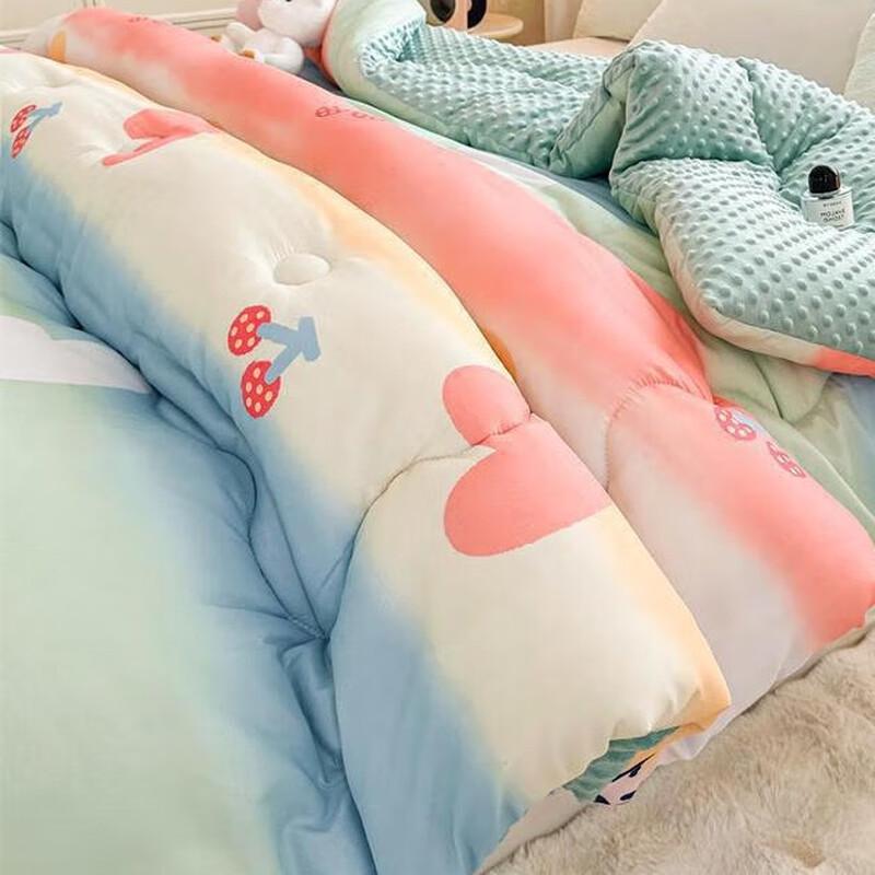 OEING Rainbow Baby Minky Dot Plush Winter Comforter 200x230cm