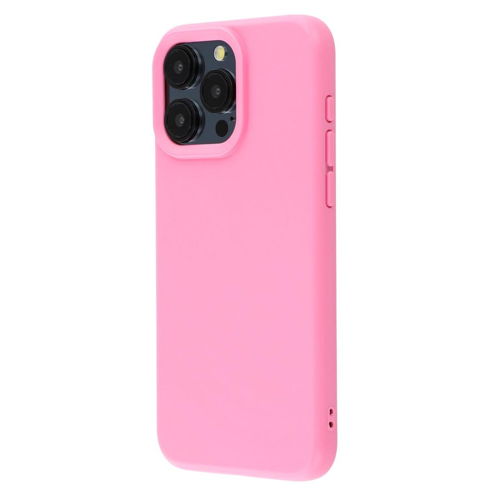 For iPhone 15 Pro Max Case 2.0mm Thick Solid Color Soft TPU Phone Back Cover Large Lens Cutout