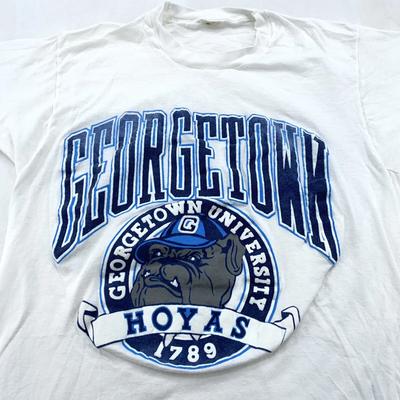 T-shirt vintage anni '80 GEORGETOWN UNIVERSITY HOYAS TAGLIA PICCOLA/MEDIA football ncaa morbida