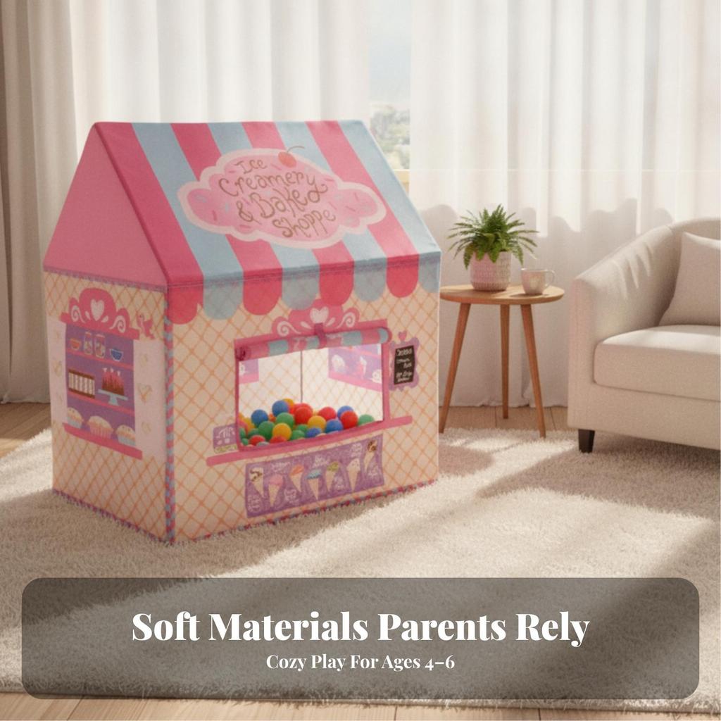 Ice Cream Shop Tent Foldable Bakery Play Lightweight for Toddlers