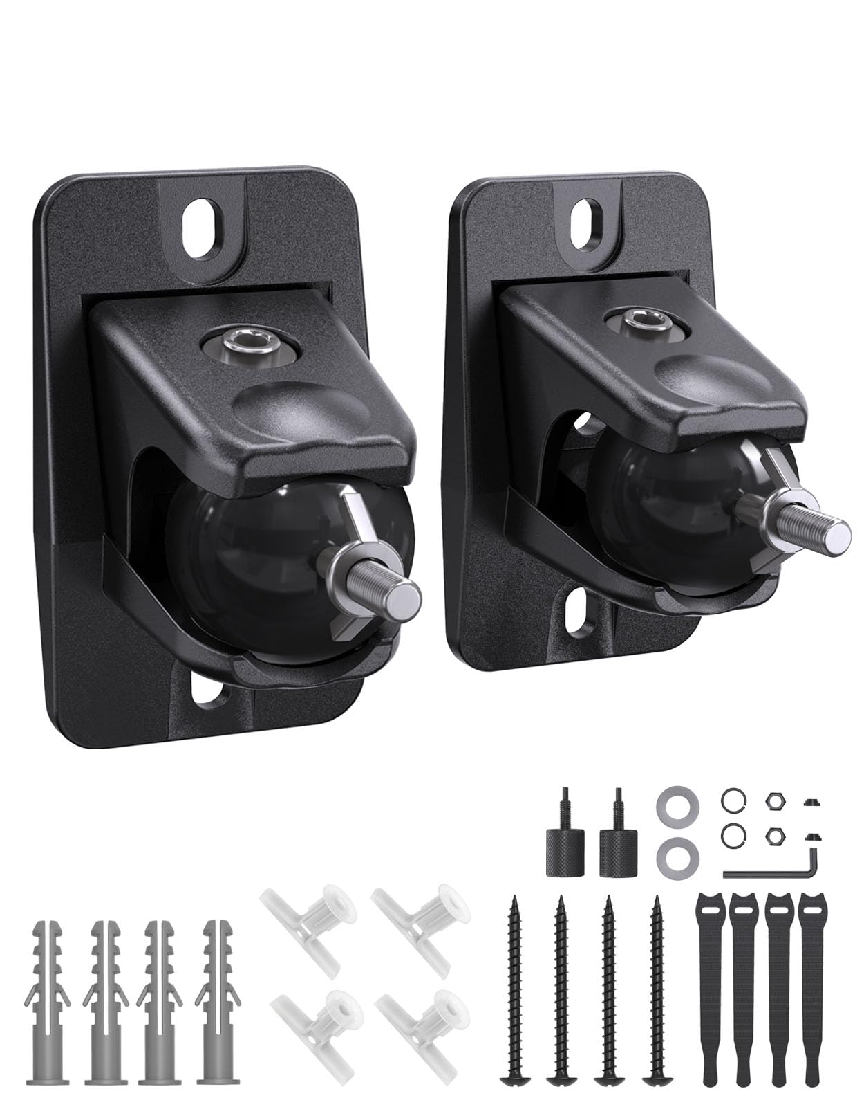 Etour Surround Sound Speaker Wall Mount, Speaker Stand Wall Mount/Wall/Small/Height Adjustable/Clamp/Hardware/Rotating/Universal Wall Mount Ceiling M