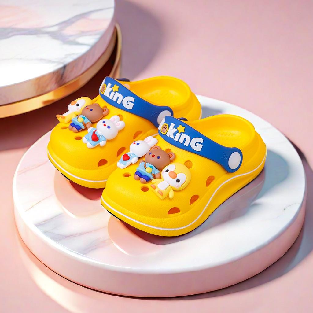 Children's summer slippers for toddlers, baby beach clogs, home use, boys' and girls' soft-soled non-slip sandals for young kids