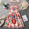 Girls' Fashionable Dress for Summer, Children's Casual Printed Halter Top Dress