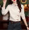 2024 Spring Red Buttoned Cheongsam Shirt for Women