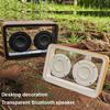 Creative Transparent Bluetooth Speaker with Dual Horn Clear Sound Quality Desktop Decoration Home Mini Audio Reading Light