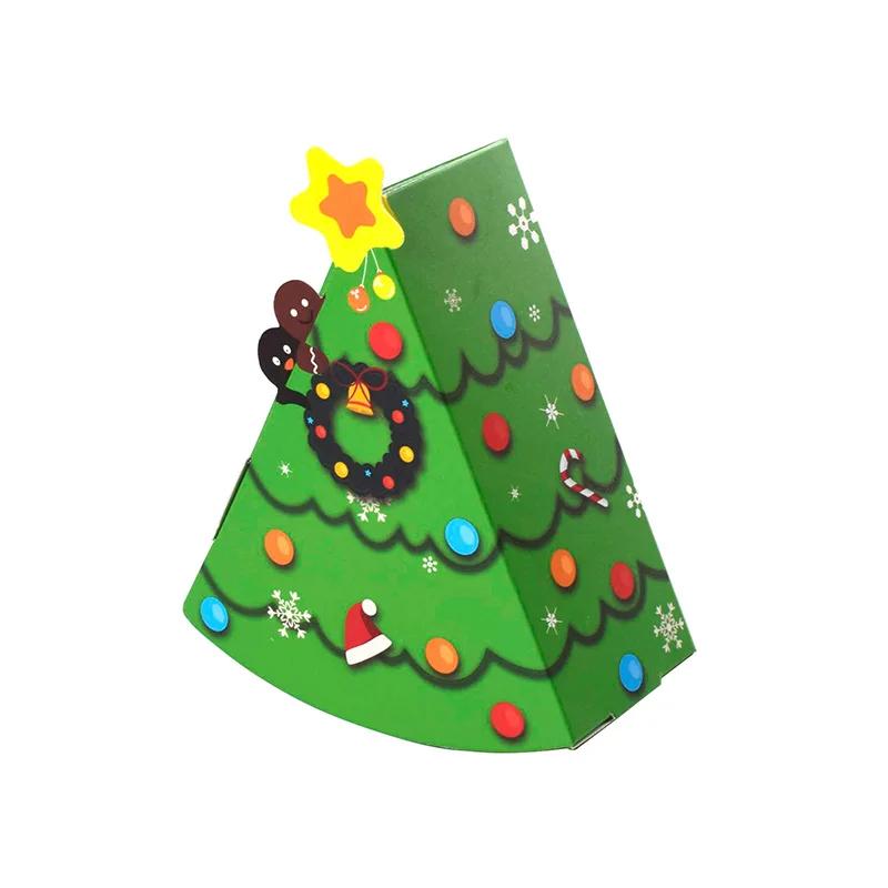 12Pcs Snowman Christmas Tree Shape Candy Gift Box Cookie Snack Baking Packag Box Bag New Year Holiday Party Decoration Kids Gift