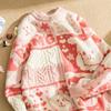 Unisex Oversized Knit Sweater Teens Winter Warm Loose Fit Cotton Blend Hooded Pullover