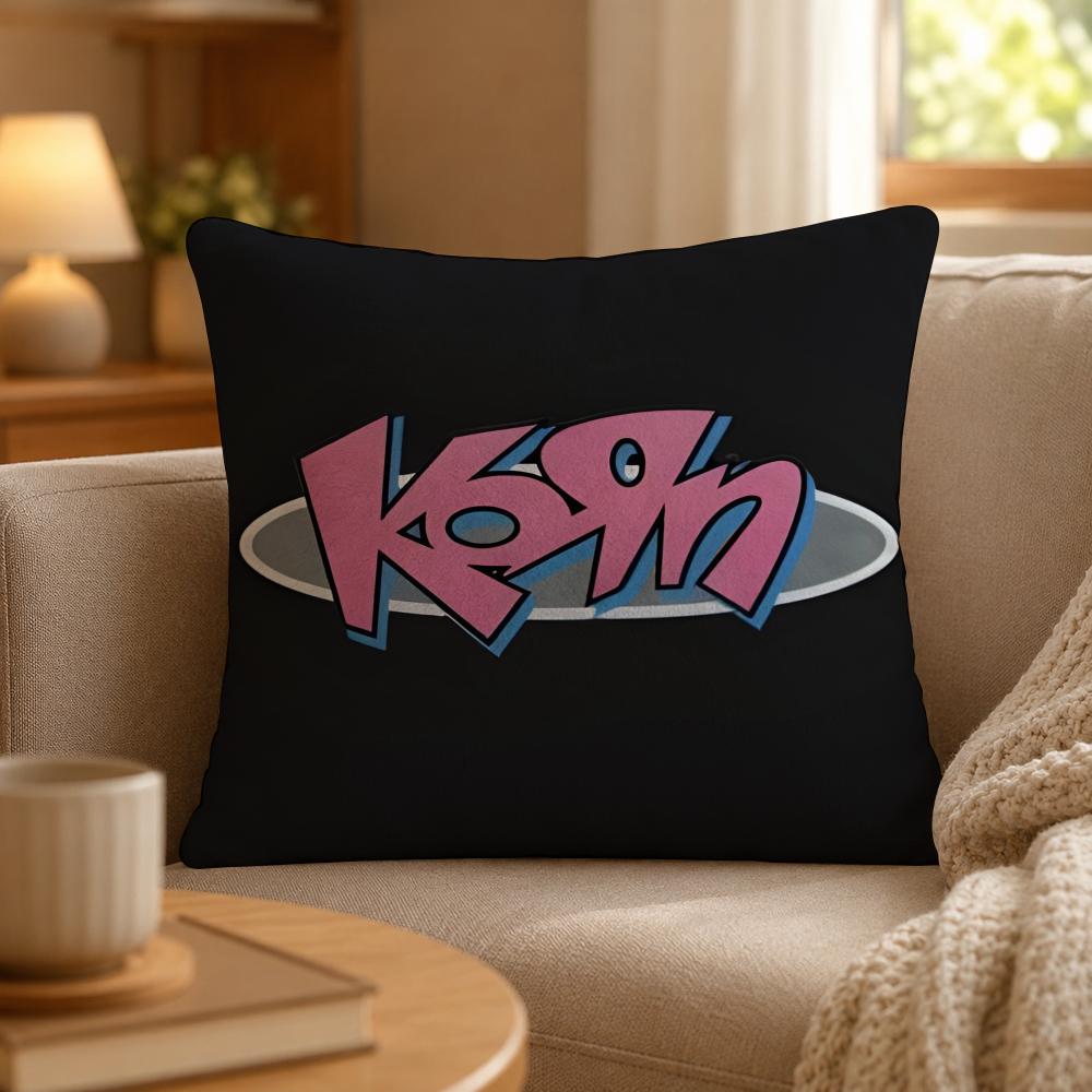 Band Korn Nu Metal Aesthetic Cushion Cover Personalized Short Plush Soft Bedroom Sofa Home Decor Gift