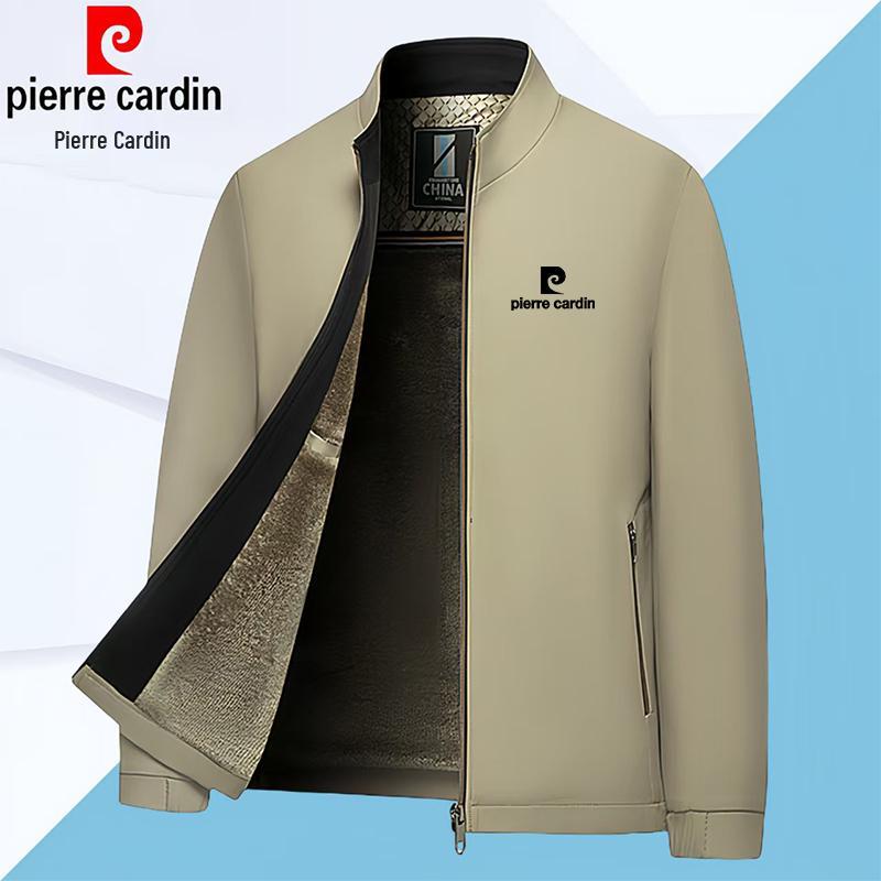 

Чоловіча зимова куртка з флісовою підкладкою Pierre Cardin: Потовщене ділове повсякденне пальто з коміром-стійкою для чоловіків середнього віку L for 110-130 lbs