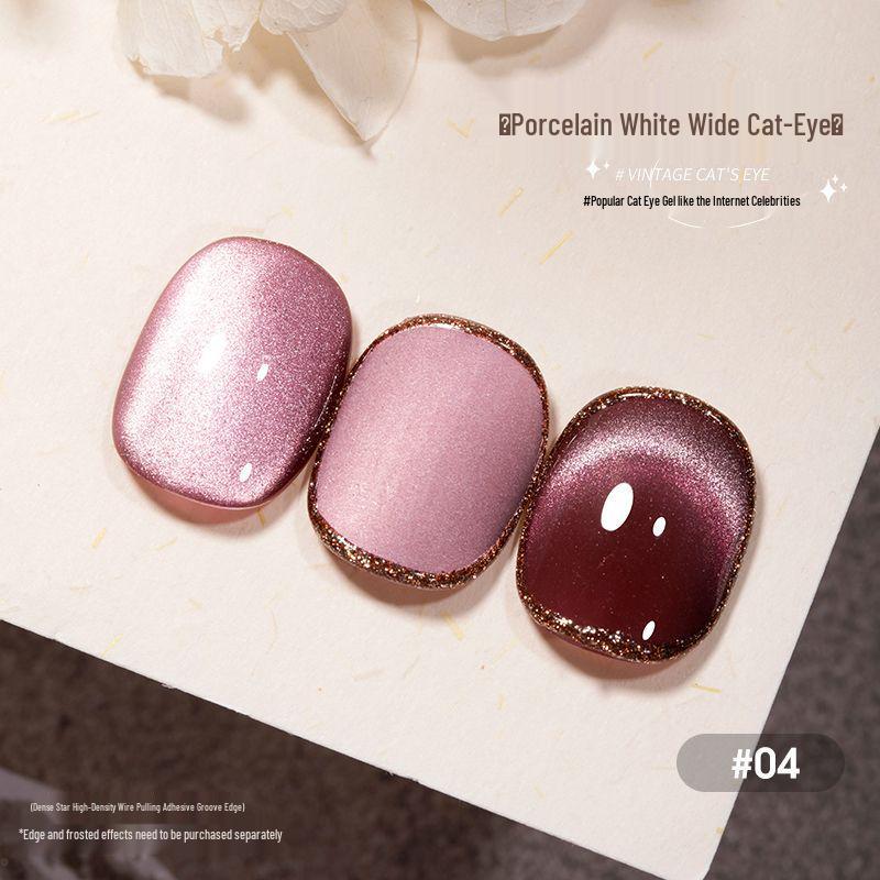 

Ретро Фарфоровый Белый Гель-лак для Ногтей Кошачий Глаз - Специальный Весенне-Летний 2025, Супер Яркий для Салонного Использования