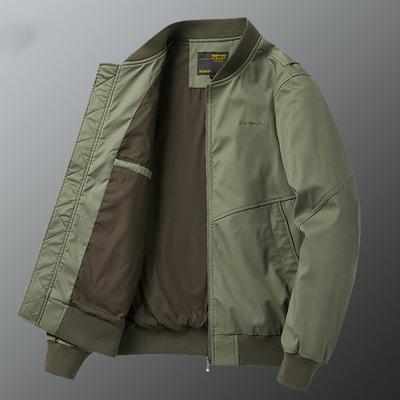 Giacca bomber in cotone da uomo, primavera e autunno, ampia, taglie forti, giacca da baseball da uomo