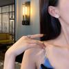 Trendy s925 Sterling Silver Rhodium-Plated Square Stud Earrings for Women - Versatile Luxury Design