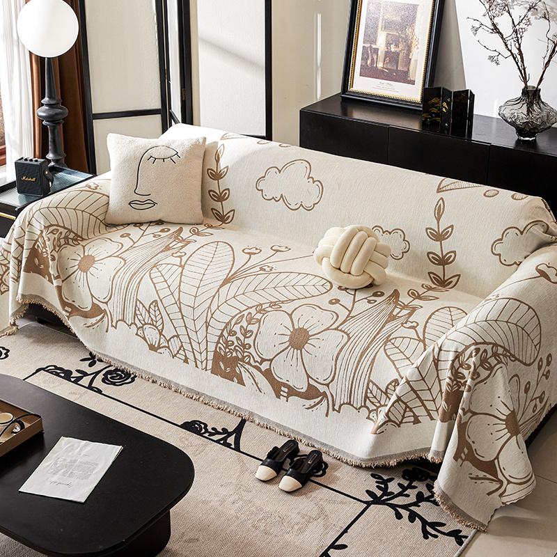 

Чехол для дивана Bohemia Funda для кемпинга и пикника, чехлы для диванов из шенилла с цветами, коврики, пледы 180x130