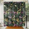 Tenda da Doccia Botanica Tropicale Design Piante della Foresta Pluviale Vintage, Tenda da Bagno in Tessuto Impermeabile con Ganci, Orchidea della Giungla