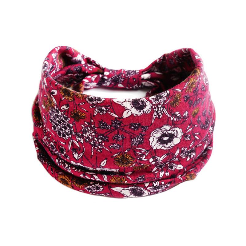 Evropská a americká retro Barevná čelenka s kešu Vzor Paisley Široká verze Čelenka Sportovní Jógová Elastická pokrývka hlavy Ženy