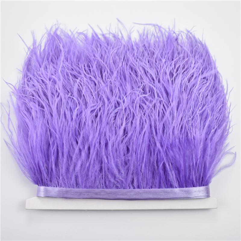 8-10cm Ostrich Feather Trims for Needlework and Handicraft Black Plume Skirt Decoration Natural Feathers Ribbon Fringe