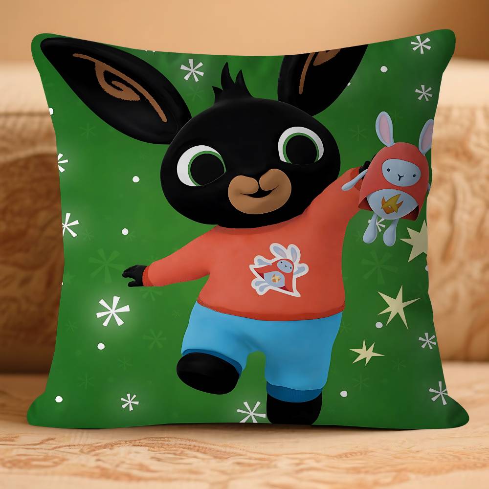 B-Bing Мультяшный Кролик Наволочка Съемная Моющаяся Наволочка – Всесезонный Мягкий Лен 16x16Inch